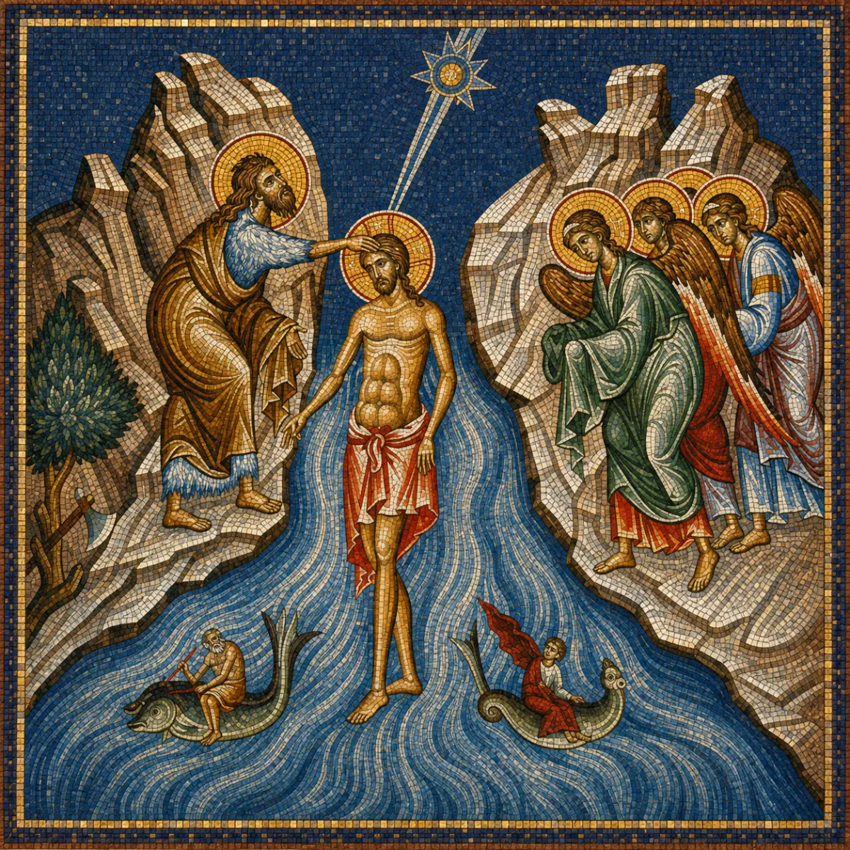 Mosaic of the Baptism of Christ in the Jordan