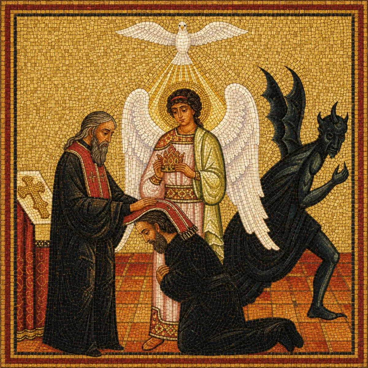 Mosaic of Confession: absolution beneath the priest’s stole