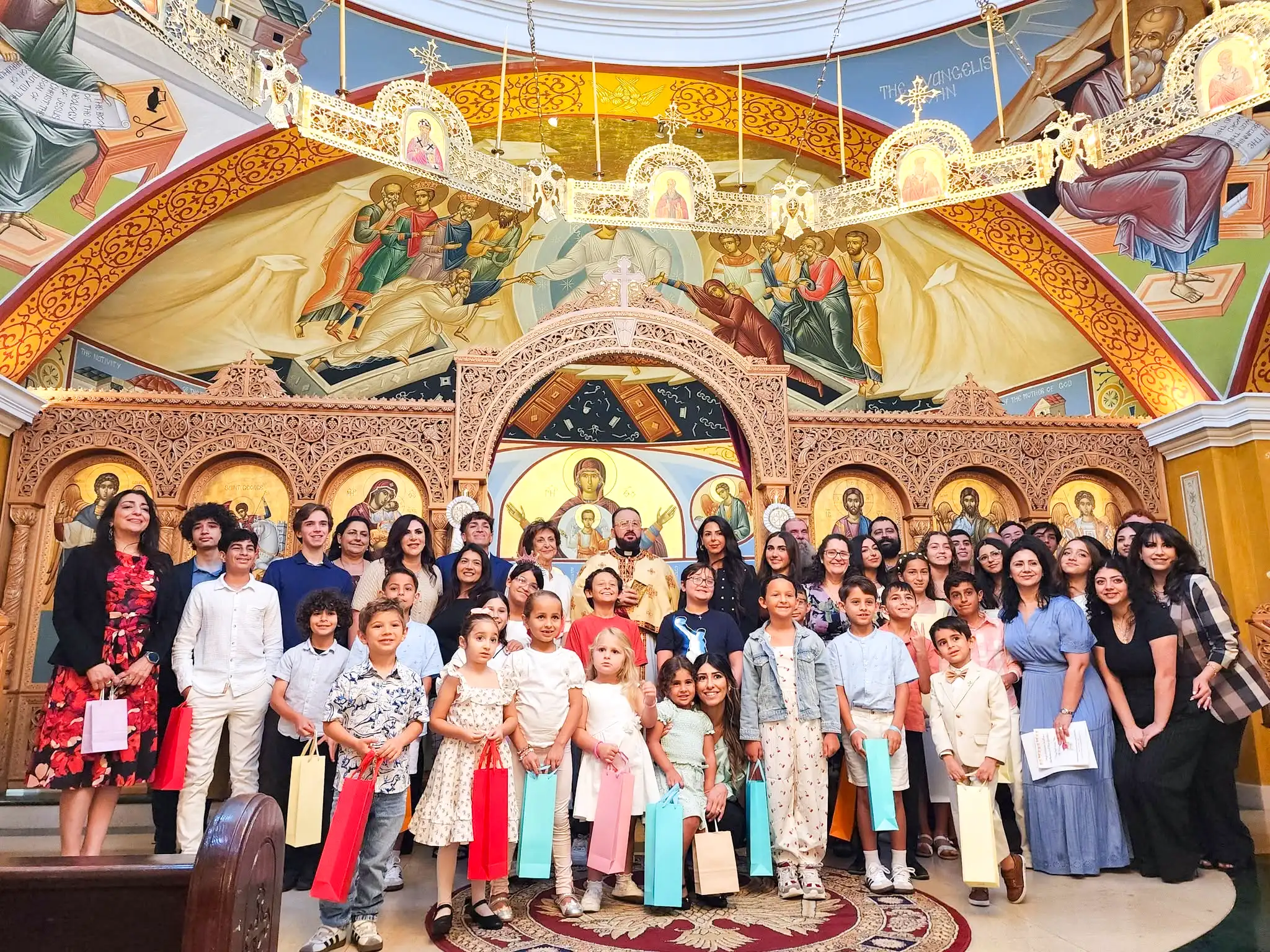 Children and teachers of the Saint George Church School
